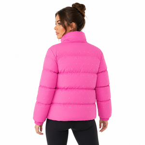 Custom Women Pink Puffer <b>Jacket</b> Winter Quilted Bubble Coat Lightweight Warm Insulated <b>Zip</b> <b>Up</b> <b>Jacket</b> OEM ODM Wholesale Fectory - Product Image 4