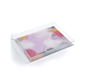 High Quality Acrylic Tray Yellow Shade Printed Amazing Design For Parties Wedding Dining <b>table</b> Food Serving tray - Product Image 2