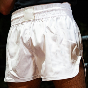 Vêtements d'entraînement MMA, shorts de Muay Thai, couleur blanche, tissu tricoté en nylon/polyester, shorts de mixte arts martiaux pour adultes avec service OEM - Product Image 2