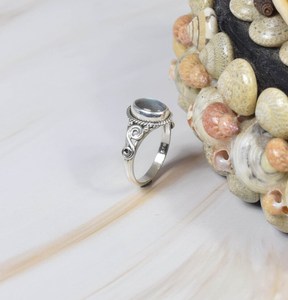 Natural Labradorite Smooth Oval Carved Gemstone Ring 925 Sterling <b>Silver</b> Fashion Ring For Women Handmade Party Wear Jewelry Bulk - Product Image 6