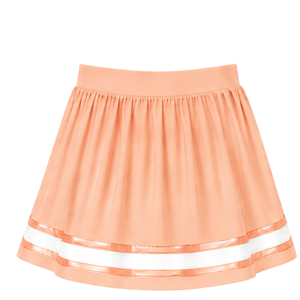 Falda de Animadora Color Durazno, Falda Deportiva Plisada con Ribete a Rayas, Ropa Deportiva Personalizada para Equipos - Product Image 2