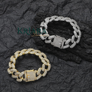 Bracelet à maillons en moissanite, argent 925 plaqué rhodium, coupe brillante ronde, micro-incrustation, bracelets de luxe unisexes - Product Image 5