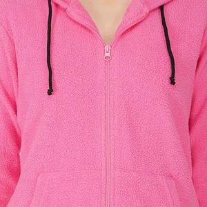 Ensemble de sweat-shirt à capuche en polaire rose pour femmes, manches longues, couleur unie, pantalon long décontracté, coupe régulière, tenue en 2 pièces - Product Image 4