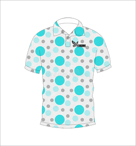 เสื้อโปโลผู้ชายแบบสั่งทำพิเศษ สีฟ้าลายจุด สำหรับกอล์ฟ ระบายเหงื่อได้ดี แขนสั้น ประสิทธิภาพสูง ผู้ผลิต OEM - Product Image 2