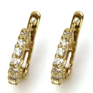 0.80Ct Round Cut Moissanite <b>Huggie</b> Hoop Earrings 14K <b>Solid</b> Yellow <b>Gold</b> Women Fine Jewelry Gift - Product Image 1