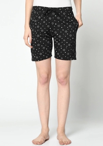 Women's Printed Pattern Shorts <b>Elastic</b> Waist Casual Knitted Cotton Breathable With Pockets Regular Fit - Product Image 4