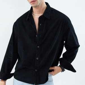 Chemise en flanelle ample boutonnée pour homme, haute qualité, manches longues, vintage, unie, anti-plis, écologique, automne - Product Image 3