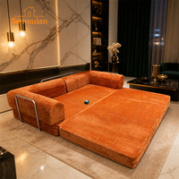 Sofá Modular de Corduroy Comprimido en Caja, Sofá Cama de Fácil Montaje, Ahorra Espacio para el Hogar