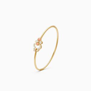 Charm Kada de style quotidien avec diamant de 0,27 ct et pierre de 2 ct en or jaune, blanc et rose 9 carats - Product Image 3