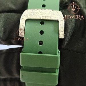 Unique Design Mossinate <b>Rubber</b> <b>Watch</b> with Diamonds Elegant and Comfortable Luxury Timepiece for Fashionable Men and Women - Product Image 2