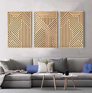 Panneau mural en bois géométrique moderne, décoration murale en bois artisanale pour salon, chambre et décoration intérieure - Product Image 1