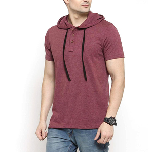 Mens Short Sleeve Hoodie Workout Gym Sweatshirt Regular Fit <b>Athletic</b> Pullover Hooded T-Shirt Lightweight Breathable 100% - Product Image 1