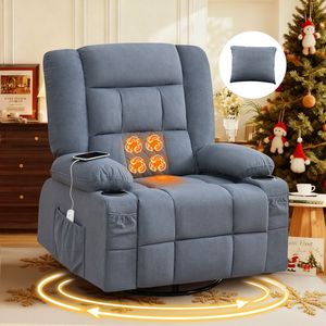 Fauteuil inclinable 4 points 3D avec massage par pétrissage et chaleur, fonction balancelle, idéal pour salon, 2 places - Product Image 1