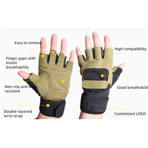 Guantes Deportivos de Medio Dedo de Cuero HIKE IMPEX para Entrenamiento en Gimnasio, Levantamiento de Pesas, Fisicoculturismo, Ciclismo y Uso al Aire Libre - Product Image 5