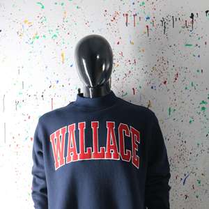 Sweat-shirt à col montant WALLACE BLUE 100% RED avec broderie appliquée, col large, fils fins - Product Image 4