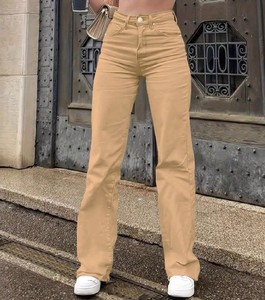 Pantalones Vaqueros Elásticos Rectos de Moda para Mujer, Estilo Urbano Japonés, Desgastados, Ajustados, Blancos, de Pierna Recta, Largos - Product Image 4