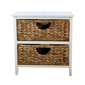 Wooden Storage <b>Cabinet</b> With Woven Basket Drawers <b>Rustic</b> Modern Design Living Room Furniture Home Decor - Product Image 3