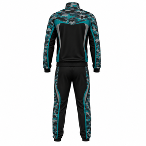 Conjunto Deportivo para Hombre, Negro y Amarillo, con Diseño Geométrico, Cierre Completo, de Secado Rápido, en Poliéster, para Otoño, con Bolsillos Laterales - Product Image 2