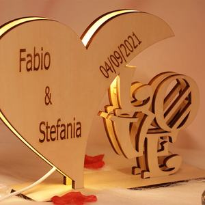 Nom personnalisé en forme de coeur contreplaqué Style religieux vietnamien décoration de table à la maison personnalisé saint valentin chaud de cette année - Product Image 5