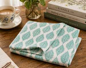 Tela de Algodón Estampada a Mano de la India al por Mayor, Material de Tela con Estampado Floral de Jaipur, Material Ecológico para Manteles - Product Image 1