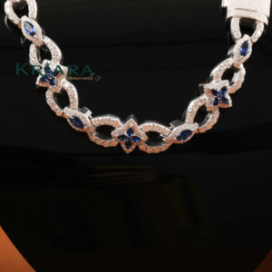 Women's 18K Solid Gold S925 Moissanite Statement Necklace Rhodium Plated Flower Link <b>Chain</b> Luxury Party Jewelry - Product Image 3