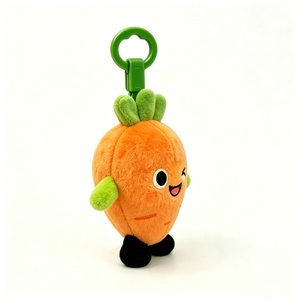 Llavero de peluche de zanahoria naranja y verde personalizado, llavero de peluche de zanahoria con cara parpadeante, peluche de zanahoria bordado, pequeño llavero de peluche de zanahoria - Product Image 1