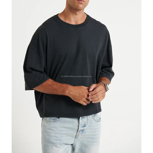 Camiseta de Algodón 100% para Hombre, Corte Amplio y Recto, Estampado de Lujo, Calidad Streetwear, Logotipo Personalizado, Hombros Caídos, Diseño Corto - Product Image 4