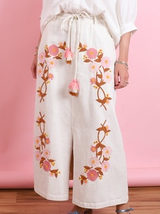 Élégant blanc Satin femmes tenue décontractée broderie florale tissé à la main Suzani conception fermeture éclair gland Vintage naturel taille pour - Product Image 4