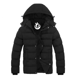 Veste de ski bomber d'hiver pour homme CardiacSports, coupe ajustée, imprimé par transfert thermique, col montant, couleur unie noire - Product Image 3