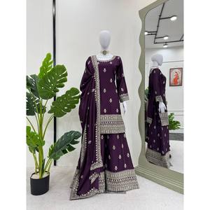 Conjunto de Traje de Fiesta de Satén Amarillo para Mujer, Talla XL, con Hilo y Lentejuelas, Prenda Elegante para la Noche - Product Image 1