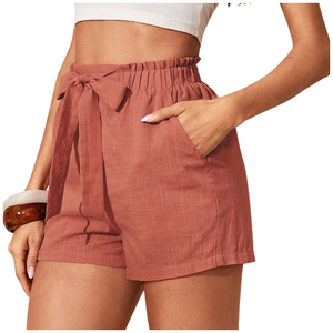 Short en lin moderne pour femmes avec un design chic, poches latérales confortables à la taille - Product Image 1