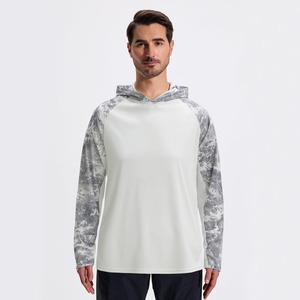 Sweat à capuche pour homme, confortable, pour l'extérieur, 100% polyester, UPF 50+, protection UV, séchage rapide, manches longues, pêche - Product Image 2