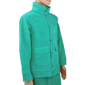 Veste de soudeur en cuir de vachette résistant au feu de qualité supérieure, veste de travail de sécurité industrielle en cuir pour la protection contre les étincelles de soudage - Product Image 2