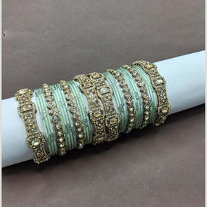 Crystal Stone Fancy <b>Bangles</b> <b>Set</b> for Wedding and Festive Wear - Product Image 1