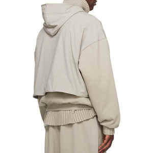 Sudaderas con capucha de 2 capas para hombre de alta calidad, jersey de rizo de algodón de doble capa, sudaderas con capucha recortadas esenciales con estampado en relieve - Product Image 2