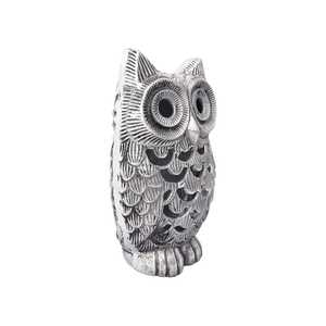 Length-27cms Width-7cms Height-15cms Owl Figurine Modern Animal Sculpture Tabletop Decor Living Room 1PC Carved Design Aluminium - Product Image 1