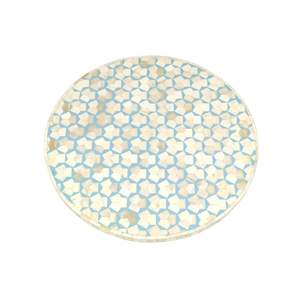 โต๊ะกาแฟทรงกลมฝังกระดูกทำมือพร้อมฐานลายเส้นอินเดีย โต๊ะกลางสไตล์โบโฮ ประดับมุกและกระดูกอูฐ - Product Image 3