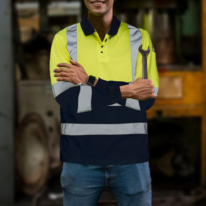 Chemise de travail haute visibilité à manches longues pour homme, vert sécurité, vêtements de chantier, haut haute visibilité pour travaux intérieurs ou extérieurs - Product Image 6