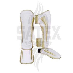 Espinilleras de Boxeo Profesionales de Cuero, Cómodas y de Alta Calidad para Entrenamiento de Kickboxing, con Logotipo Personalizado, Talla y Color - Product Image 2