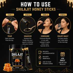 Miel de Shilajit Premium 30 Sachets – Miel Naturel Infusé au Shilajit pour l'Énergie et le Bien-être - Product Image 4