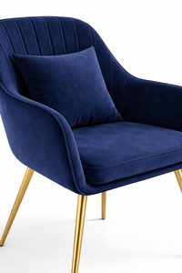 Fauteuil à bascule moderne et élégant avec siège rembourré et pieds en métal pour salon, chambre, hôtel et école, utilisation intérieure et extérieure - Product Image 4