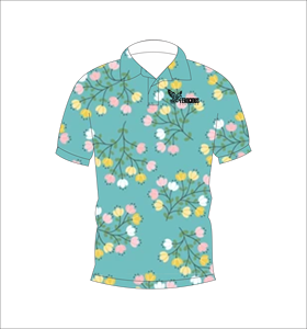 เสื้อโปโลพิมพ์ลายดอกไม้สีเขียวมิ้นท์สำหรับผู้ชาย แขนสั้น สวมใส่สบาย เหมาะสำหรับฤดูร้อน เล่นกอล์ฟ น้ำหนักเบา มีปก แฟชั่น - Product Image 4
