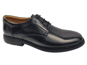 Chaussures habillées pour hommes en cuir véritable noir, style Oxford, à bout pointu, à lacets, respirantes, pour le bureau et la carrière, couleur unie, toutes saisons - Product Image 1