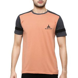 Comfortable 100% Cotton Custom Logo Printed Men's T-Shirt-BLACK <b>LEAF</b> Brand Regular Fit Canvas Fabric Breathable & Eco-Friendly - Product Image 1