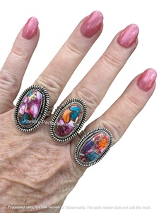 Bague de créateur tendance en argent sterling 925 massif avec dahlia rose et turquoise, pierre précieuse originale, bijoux de soirée, directement de l'usine - Product Image 3