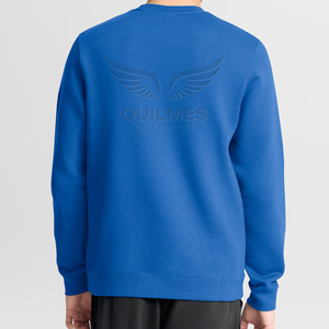 เสื้อสเวตเชิ้ตคอกลมแบบสั่งทำขายส่ง ยี่ห้อ Bruins พร้อมบริการพิมพ์โลโก้และปักลาย OEM ผ้าฝ้ายฟลีซสีน้ำเงิน เสื้อสเวตเชิ้ตแบบ unisex สำหรับวิทยาลัย - Product Image 4