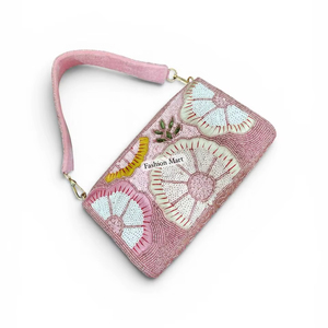 Bolso de Mano Mini Bordado con Cuentas, Diseño Floral, para Fiesta y Boda - Product Image 1