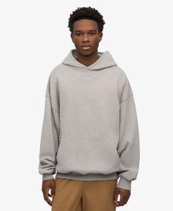 Sweat-shirt à capuche surdimensionné pour homme, gris chiné, en coton French Terry, coupe décontractée, pour l'automne - Product Image 1
