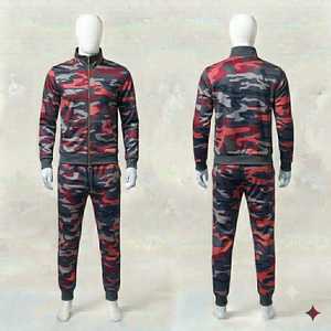 <b>Men's</b> Camouflage Tracksuit Set Full Zip <b>Jacket</b> Jogger Pants Casual Autumn Wear Regular Fit 2 Piece Breathable Polyester - Product Image 1