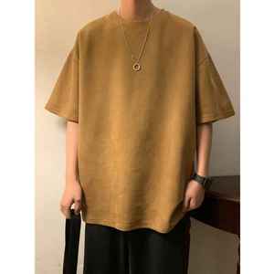 T-shirt pour homme à col rond, manches courtes, couleur unie, coupe ample, tissu jersey décontracté, 100% coton, impression sérigraphique, séchage rapide - Product Image 6